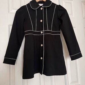 Janie and Jack kids girls black ponte long jacket button up classy preppy